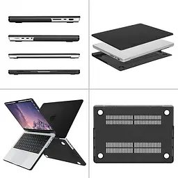 Пластикова накладка [верх та низ] Hardshell Apple MacBook Pro 14 A2442 2021 Crystal Case [Black] [65775] - мініатюра 3