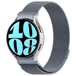 Ремінець для Samsung Galaxy Watch 5 Pro 45mm - темно-сірий ширина кріплення 20мм металевий Watchbands Milanese Button (W42-7WB62876092) - мініатюра 2