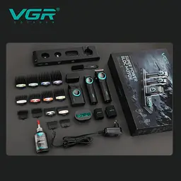 Професійний набір для барберів VGR Stepless Pro 3 in 1 BLACK / Чоловічий комплект для стрижки VGR - мініатюра 5