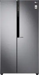 Холодильник SBS LG GC-B247JLDV 179х72х91см 2 двері холодильне відділення-394 л морозильне відділення-219 л A+ NF зона свіжості дисплей зовнішній платиново-сріблястий (GC-B247JLDV)