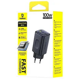 МЗП Baseus PicoGo AE11 Fast Charger 100W (1USB-A/2C) (E01214) Cosmic Black - мініатюра 2