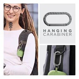 Силіконовий чохол для навушників Apple AirPods 4, Hang Case, зелений, ультратонкий захисний кейс товщиною 2 мм, захист від подряпин, пилу та ударів, компактний, з карабіном для кріплення, ArmorStandart (ARM81286) - мініатюра 6