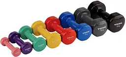 Гантелі для фітнесу вінілові круглі York Fitness 2х3кг синій - мініатюра 3