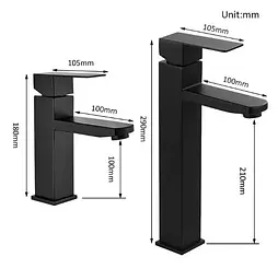 Змішувач для раковини WEZER PRO11-02-BLACK - мініатюра 2