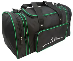 Сумка дорожня зі збільшенням розміру Wallaby 365-2 40L Чорна із зеленим - мініатюра 3