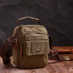 Цікава невелика чоловіча сумка із щільного текстилю Vintage 14,5х19х10,5 см sum0028942 - мініатюра 9