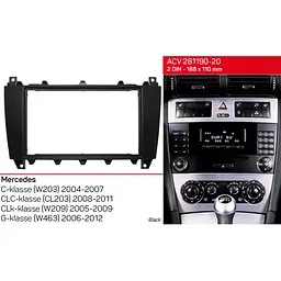 Перехідна рамка Mercedes-Benz C-klasse, CLC-klasse, CLk-klasse, G-klasse ACV 281190-20 - мініатюра 4