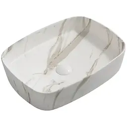 Умивальник накладний Mixxus Premium Bevel-0102 marble 495x370x135 мм MP6519, Мармур