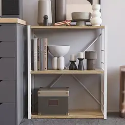 Етажерка 3/60 Ferrum-decor Серії Коннект 73x60x28 білий ДСП Дуб Сонома 16мм (FRD-104263)
