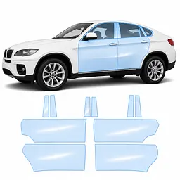 Антигравійна захисна бронеплівка за лекалами для BMW X6 E71 2008-2014 - зони дверей і стійки вікон