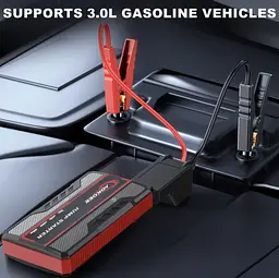 Портативний пусковий пристрій для авто (Бустер) 12V для бензинових двигунів до 3.0L + Power Bank та ліхтарик з SOS