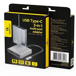 Адаптер Cablexpert A-CM-COMBO3-04, USB Type-C 3-в-1 - мініатюра 5