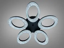 Сучасна стельова LED люстра Diasha 5607/5BK чорна з пультом 53W 56 см до 16 м2 - мініатюра 3