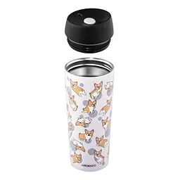 Термокружка Ardesto Coffee Time Animals Corgi 450мл, нержавіюча сталь, сірий (AR2645CR) - мініатюра 3