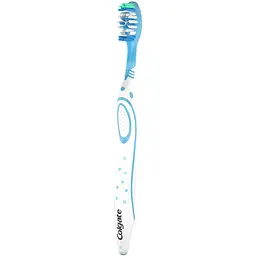 Зубна щітка Colgate Max White Medium With Polishing Star блакитна - мініатюра 2