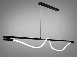 Люстра стельова LED Diasha 9609-L1600BK Шланг, 20W, чорна, регульована висота, сучасний стиль для коридору, вітальні, спальні - мініатюра 2