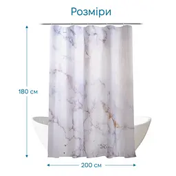 Тканинна шторка для ванної кімнати TIANA KRAINE Marble Rose, без кілець. Розмір 200х180 - мініатюра 2