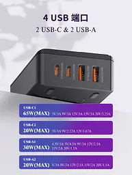 Мережевий зарядний пристрій 65W LED NewBrand A4808Q (33429-01_674) - мініатюра 3