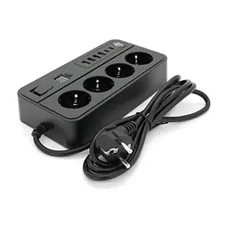Мережевий фільтр живлення Voltronic G13H, 3000W, 4 роз, 4USB 3,2А, 2 Type-C, 2м Black (YT-G13H)