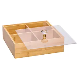 Менажниця бамбукова квадратна з кришкою 22*22*8 см Yiwu HB-40-2 - мініатюра 2