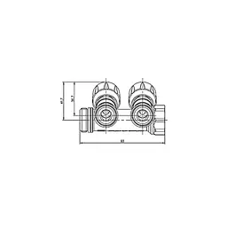 Колектор з регулюючими вентилями на Roho 2 вих. R809-02 - 3/4"x3/4" Ek RO0249 - мініатюра 3