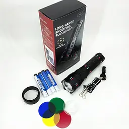 Ліхтар NIGHT VISION FLUORESCENCE XPRO AK177-1, білий лазер, LED, power bank, 4×18650, індикація заряду, ЗУ Type-C, zoom, 5 фільтрів (47153-177-1_1117) - миниатюра 6
