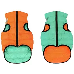 Курточка для тварин Airy Vest Lumi двостороння L 55 м'ятно-помаранчева (2293)