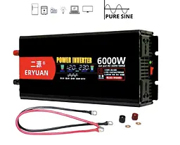 Перетворювач напруги Eryone 12V → 220V 6000W чиста синусоїда з LCD ∙ Інвертор Eryuan 6000W для дому авто та офісу - мініатюра 2