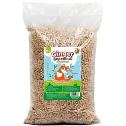 Наповнювач для туалетів Ginger Cat деревний 15 кг світлий