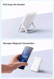 Магнітний Magsafe повербанк Anker A1618 5000 mAh для iPhone з підставкою для телефону білий - мініатюра 5
