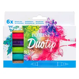 Набір маркерів акварельних двосторонніх ECOLINE DUO TIP BOTANIC 6 шт Royal Talens (8712079470043)