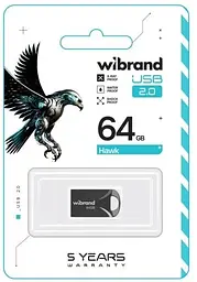 Флеш-накопичувач USB 64Gb Hawk, Black, USB 2.0 (WI2.0/HA64M1B) Wibrand teh0029071 - мініатюра 2