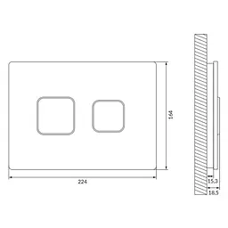 Кнопка змиву Cersanit Accento Square біле скло S97-054 - мініатюра 2