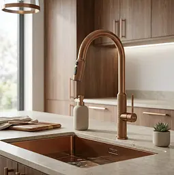Змішувач для кухні Rea Master із висувним виливом brushed copper REA-B7203 - мініатюра 4