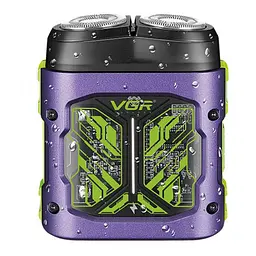 Електробритва VGR V-344 GREEN, роторна, 8000 RPM, вологостійка Фіолетова