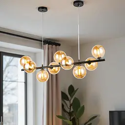 Люстра Levistella 7841018-9 BK+BR підвісний світильник з дев'ятьма скляними кулями в теплому бронзовому відтінку - мініатюра 2