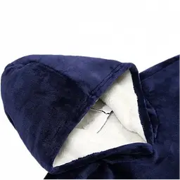 Толстовка-плед з капюшоном плюшевий синій оверсайз Huggle Hoodie Ultra Plush Blanket - мініатюра 5