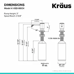 Дозатор для миючого засобу Kraus KSD-80CH, Хром - мініатюра 5