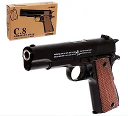 Іграшковий пістолет для страйкболу Airsoft Gun C.8 реалістична ігрова модель Чорний - мініатюра 3
