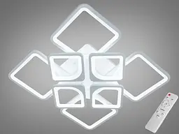 Стельова LED-люстра Diasha H8060/4+4WH 135W, 60×60×14 см, 3 кольори світла, біла - мініатюра 2