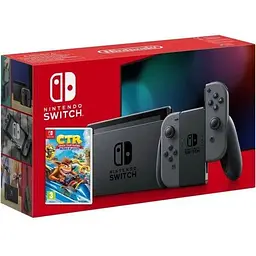 Nintendo Switch Gray (Upgraded version) + Гра Crash Team Racing Nitro-Fueled