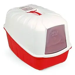 Туалет-бокс закритий з фільтром для котів MPS Komoda червоний, 54×39×40 см