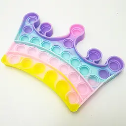 Сенсорна іграшка антистрес силіконова нескінченна пухирця поп іт UKC Pop It Fidget корона різнокольорова - мініатюра 4