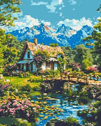 Алмазная мозаика/вышивка Альпийская гармония 40*50 см Оригами OD 3492