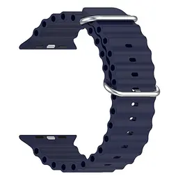 Силіконовий ремінець на смарт-годинник для Apple Watch 38,40,41,42 mm, Ocean Band, deep blue, зі зручною застібкою, для годинника епл вотч, спортивний, ArmorStandart (ARM74235)