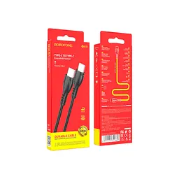 Дата кабель USB-C to USB-C 1.0m 60W Triumph BX51 black BOROFONE (6931474751669) - мініатюра 5