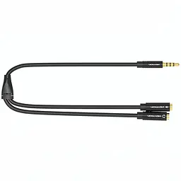 Перехідник аудіо Jack 3.5mm TRRS M 2X 3.5mm F (мікрофон + навушники) чорний Vention - мініатюра 2