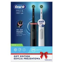 Набір електричних зубних щіток Oral-B Pro 3 3900 СrossAсtion, Чорна і Біла - мініатюра 5