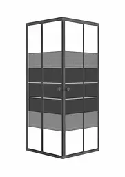 Душова кабіна квадратна RJ Velum 90x90 розсувна скло Black Linia 4 мм без піддону black matt 90BRZ082Linia, Чорний матовий, інтимато