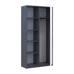Розпашна Шафа Doros Студент Графіт/Білий 90х38х180 (44900273) - мініатюра 7